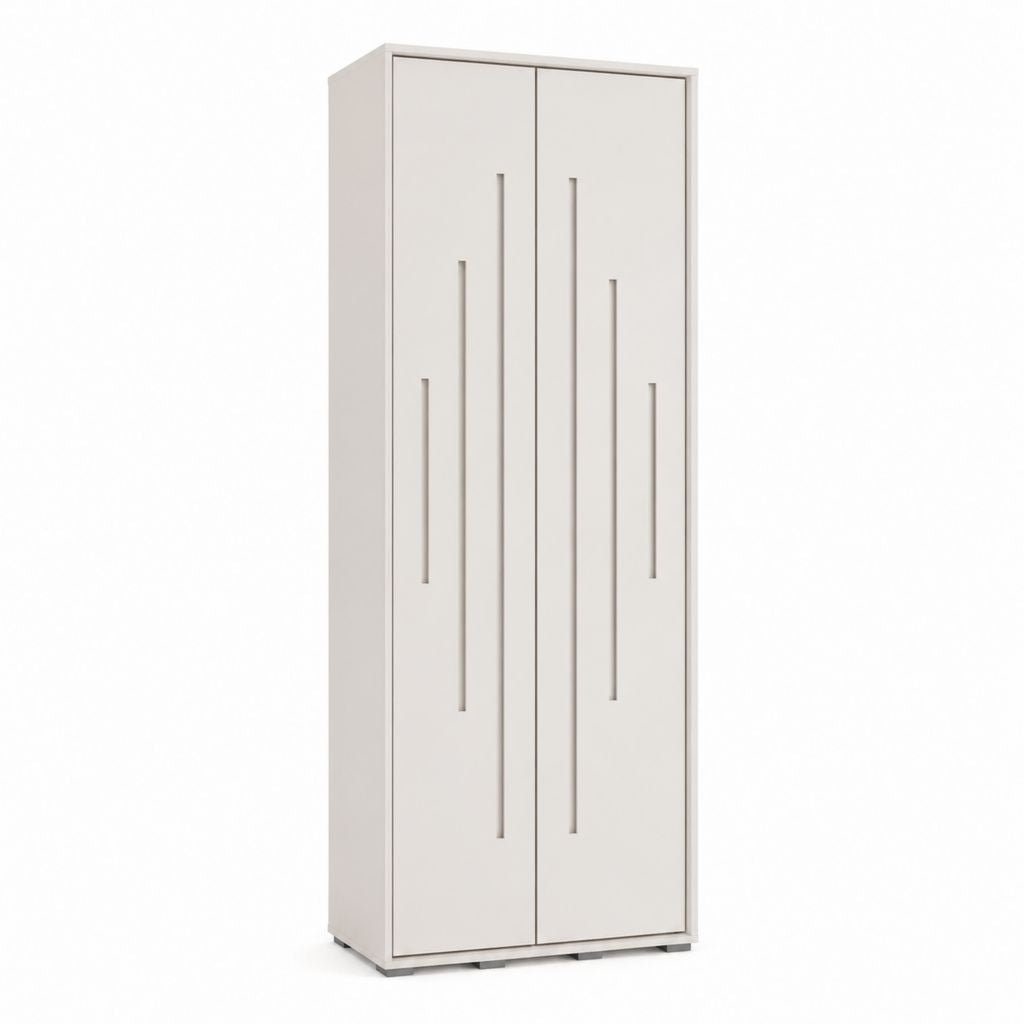 Armoire de chambre 2 portes blanche en MDF rectangulaire 80 x 50 x 180 cm