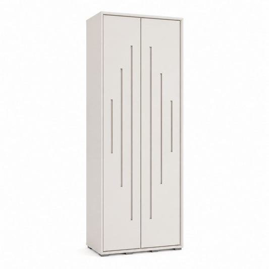 Armoire de chambre 2 portes blanche en MDF rectangulaire 80 x 50 x 180 cm
